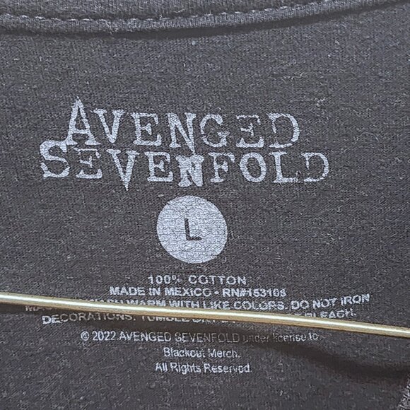 Avenged Sevenfold Skull King Demon Sword Mens Black T-Shirt L 2022 - Picture 3 of 4